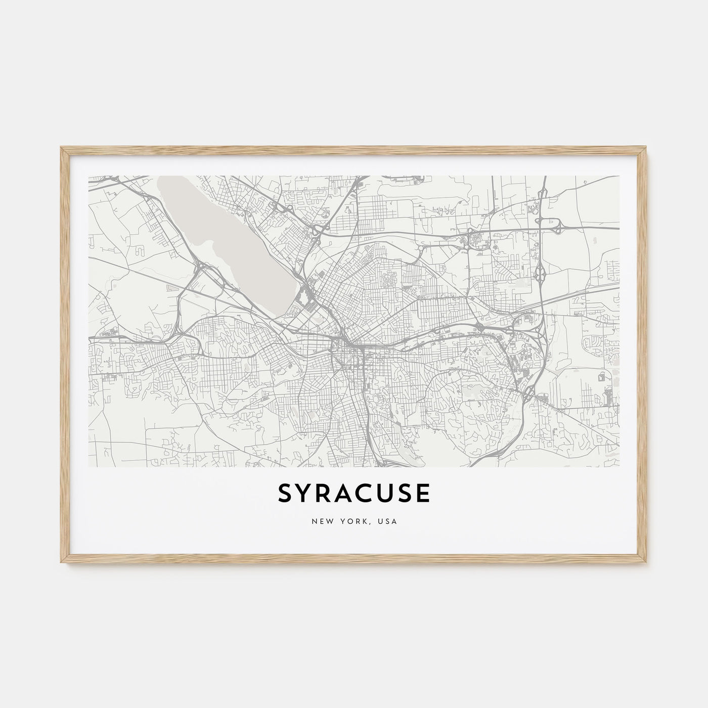 Syracuse, New York Map Landscape Poster