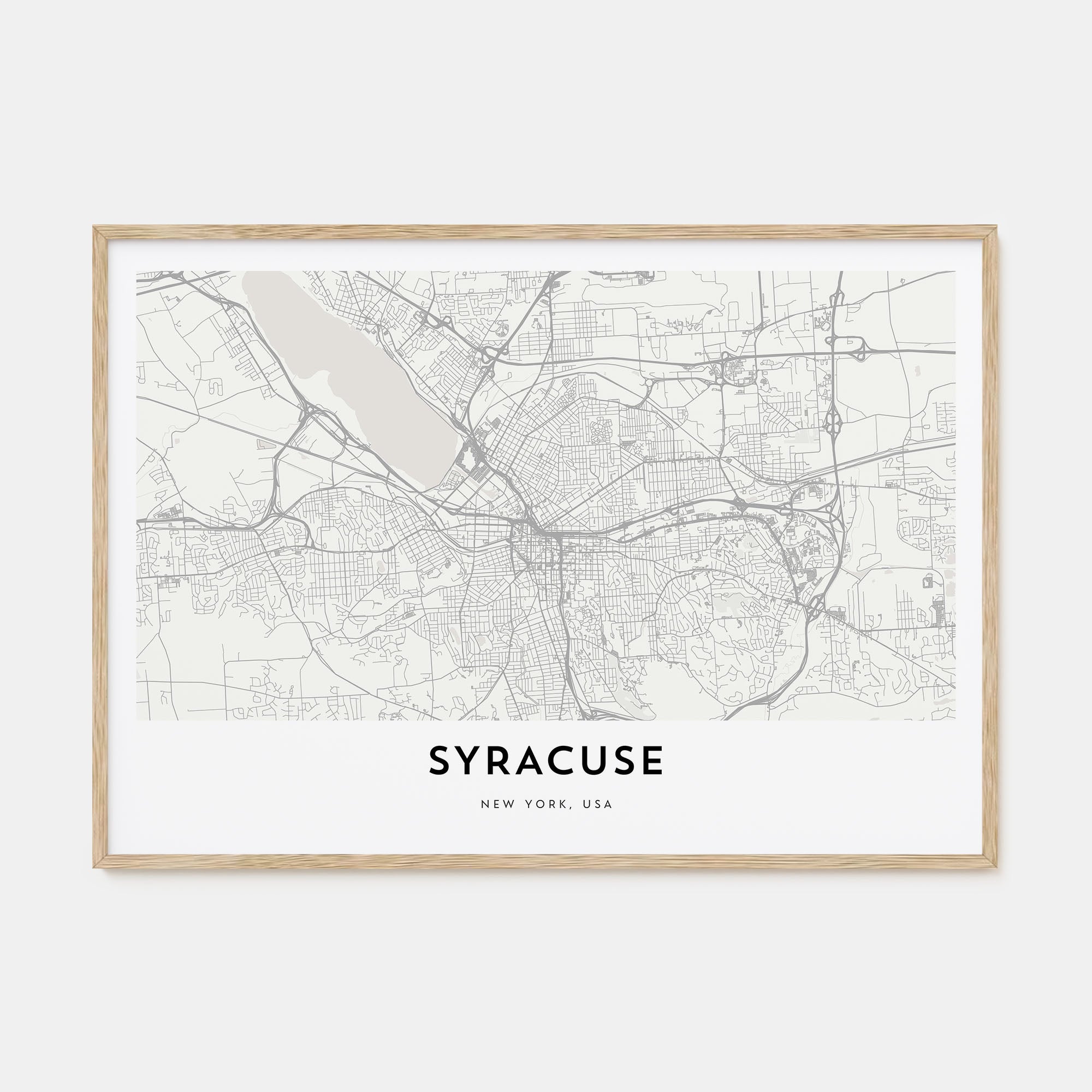 Syracuse, New York Map Landscape Poster