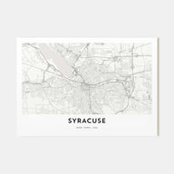 Syracuse, New York Map Landscape Poster