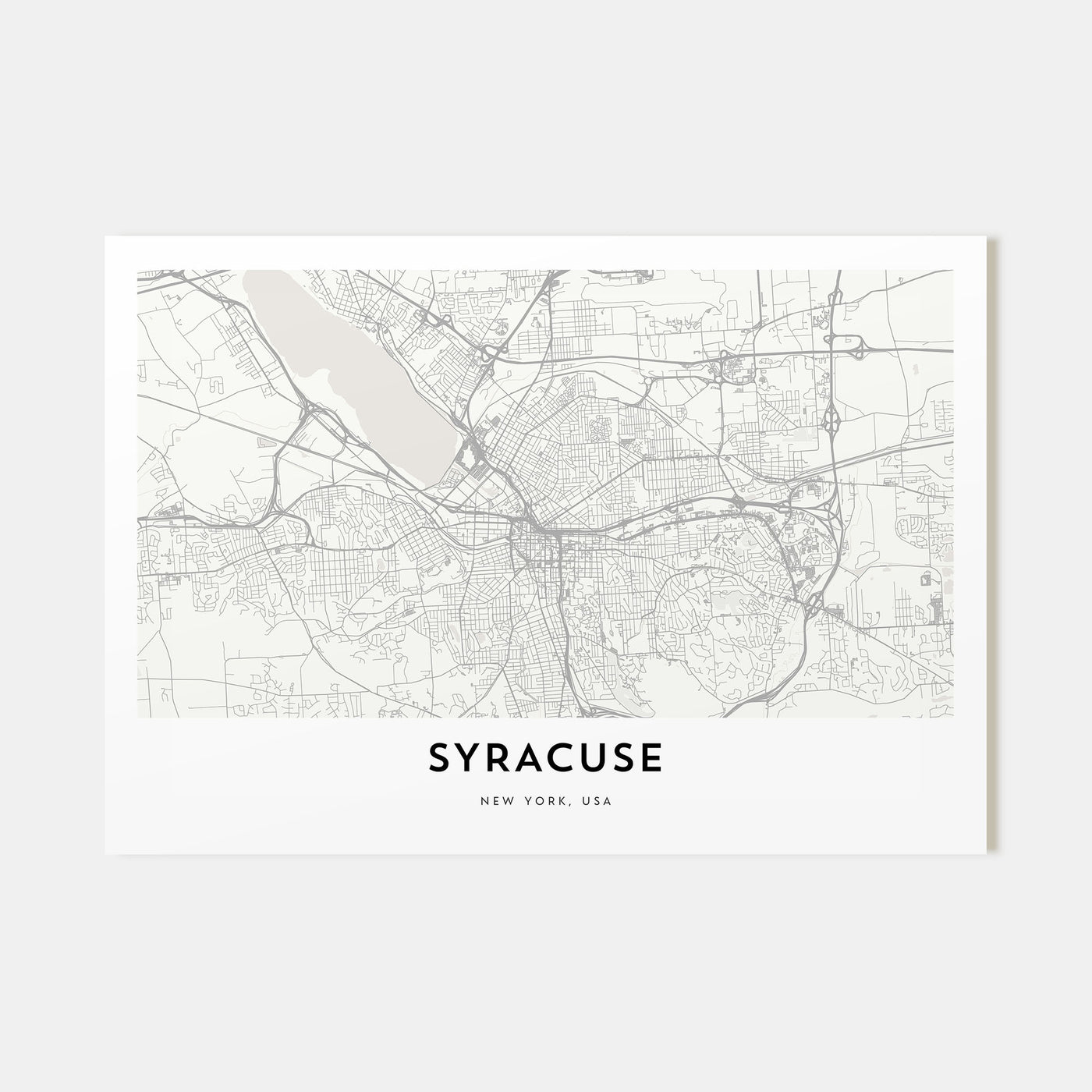 Syracuse, New York Map Landscape Poster