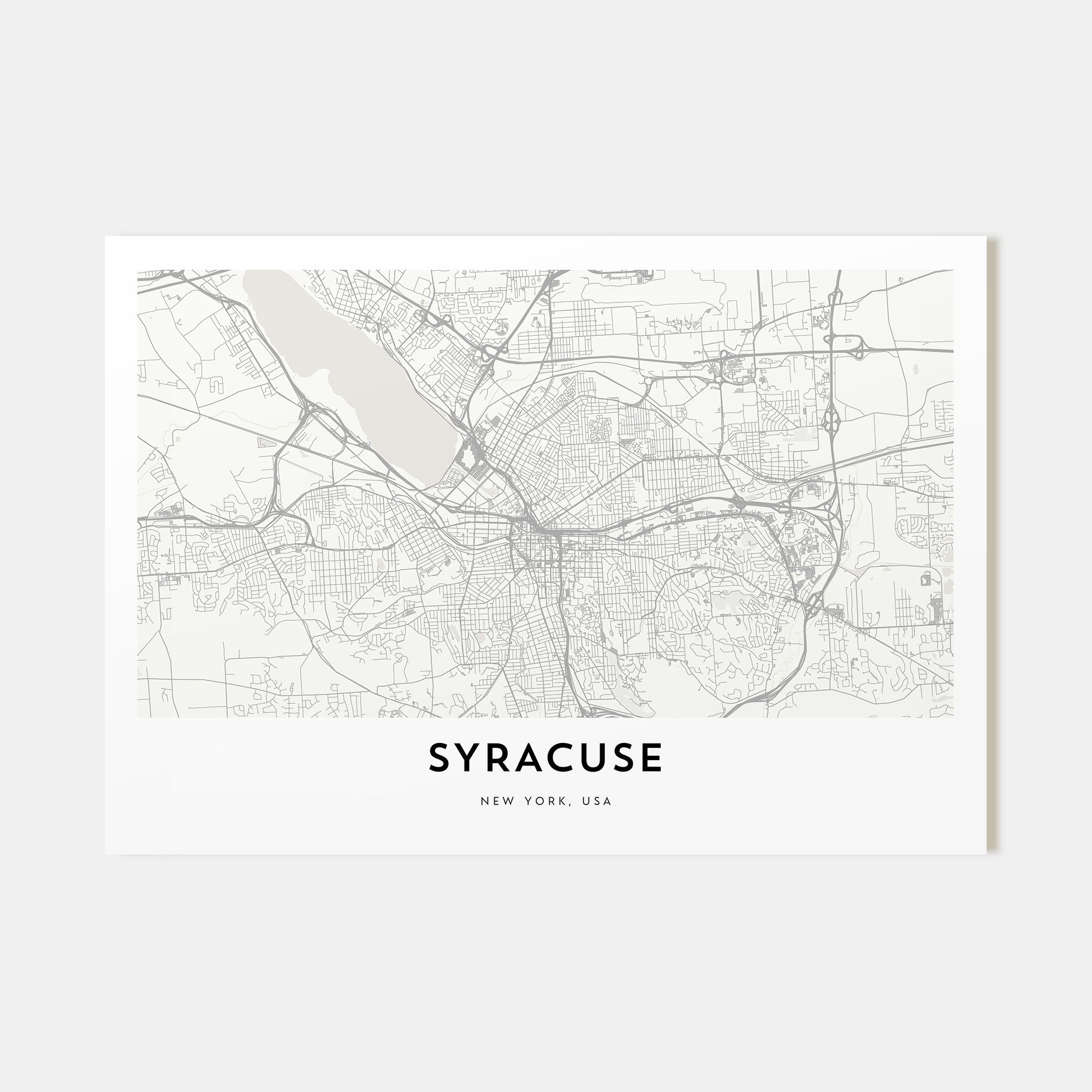 Syracuse, New York Map Landscape Poster
