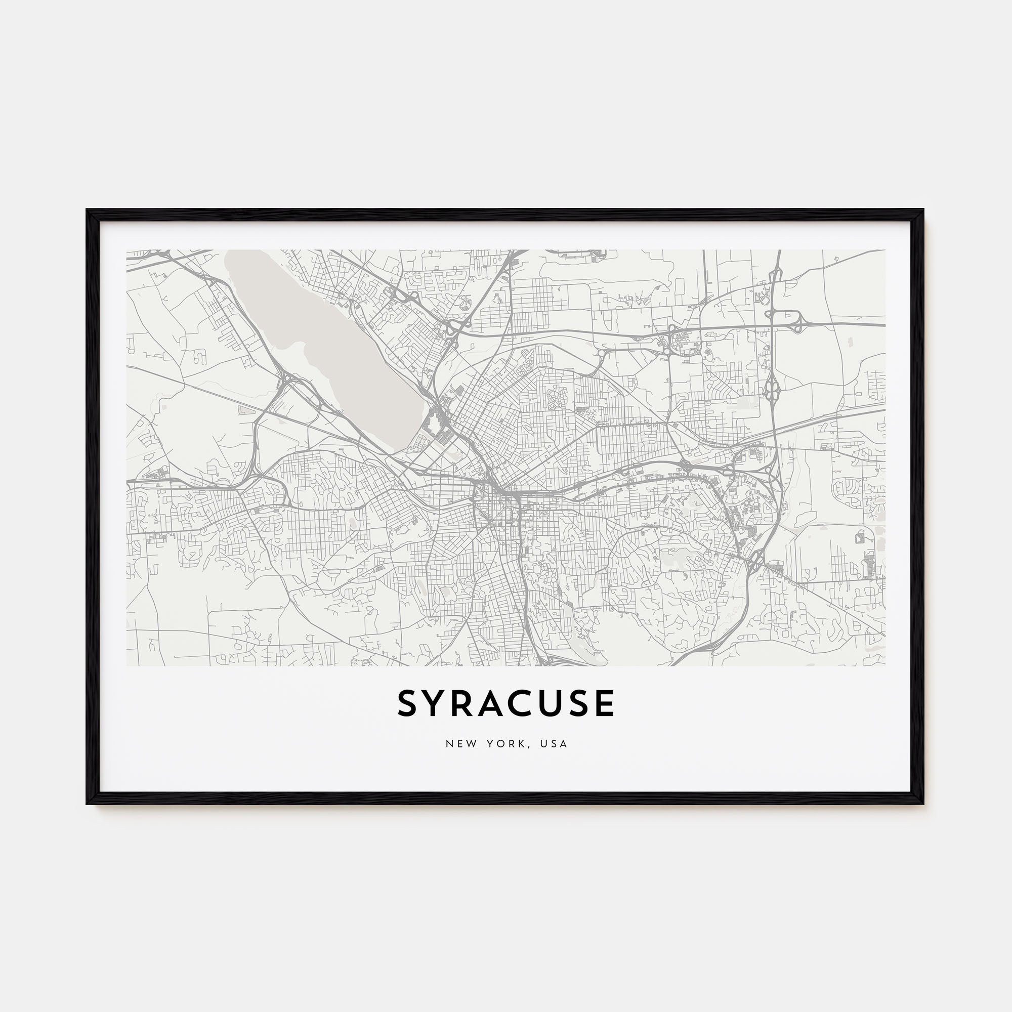 Syracuse, New York Map Landscape Poster
