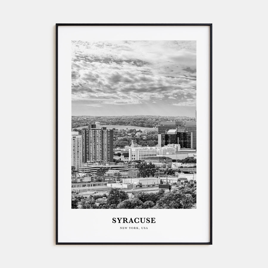 Syracuse, New York Portrait B&W Poster