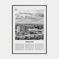Syracuse, New York Travel B&W Poster