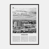 Syracuse, New York Travel B&W Poster