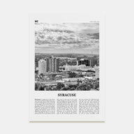 Syracuse, New York Travel B&W Poster