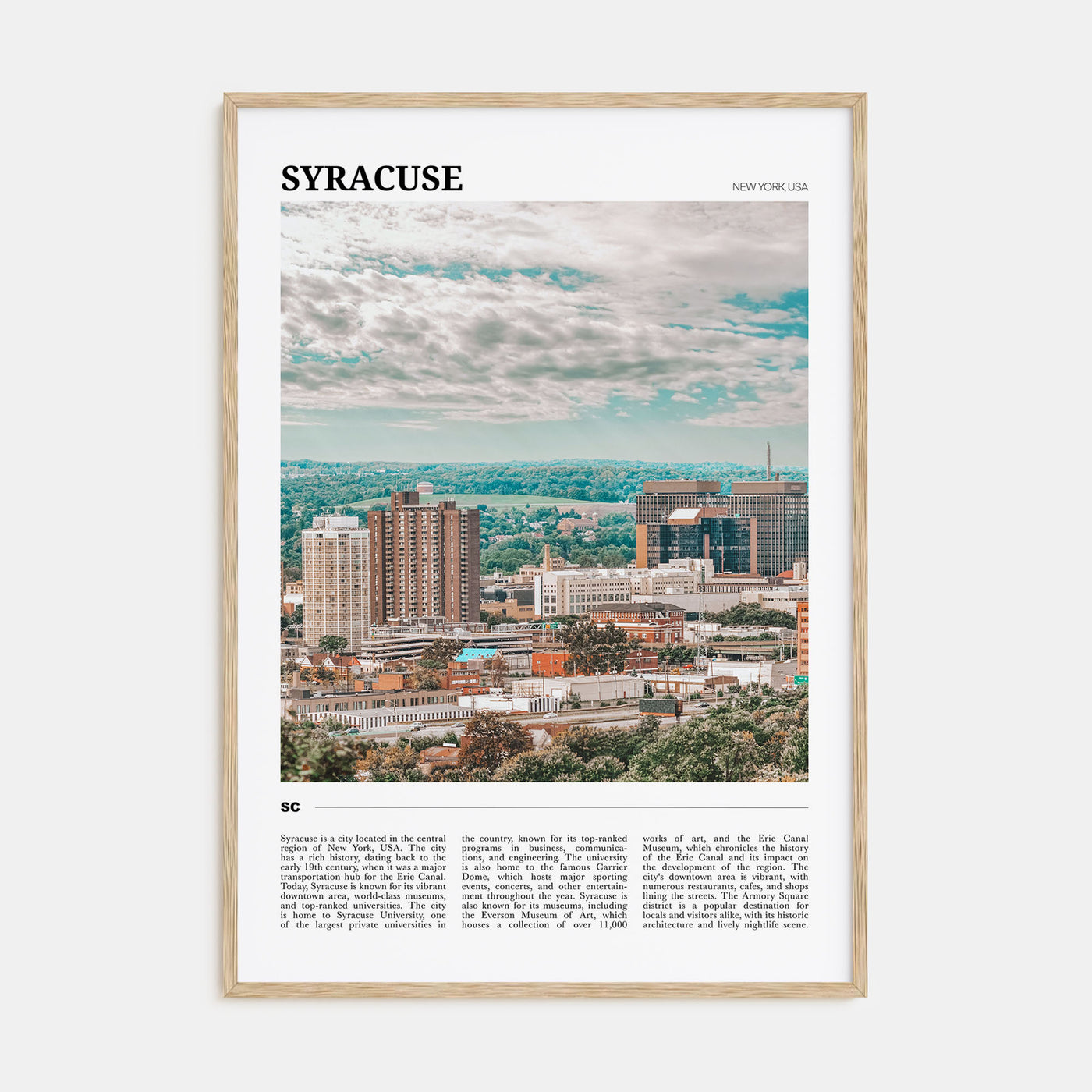 Syracuse, New York Travel Color Poster