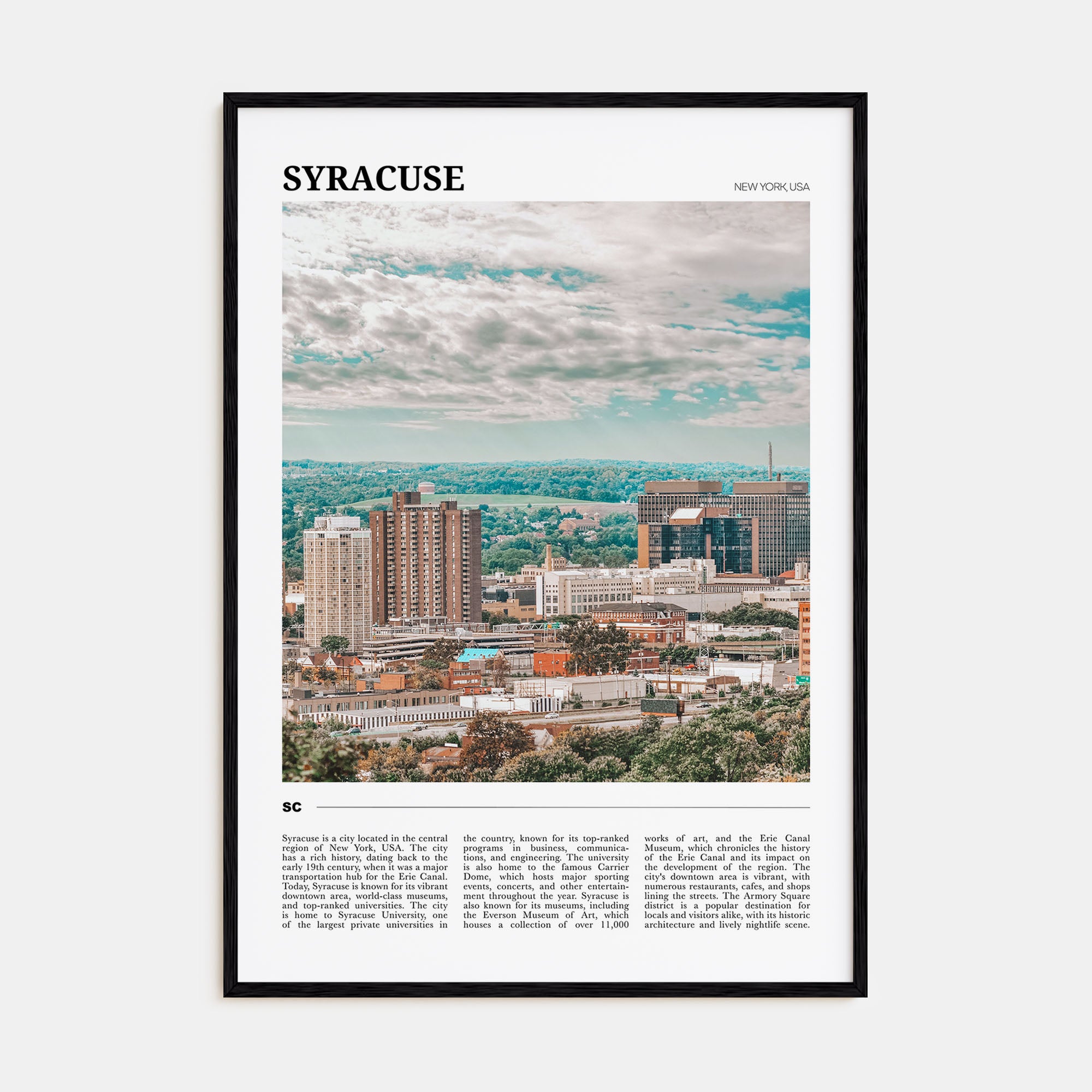 Syracuse, New York Travel Color Poster
