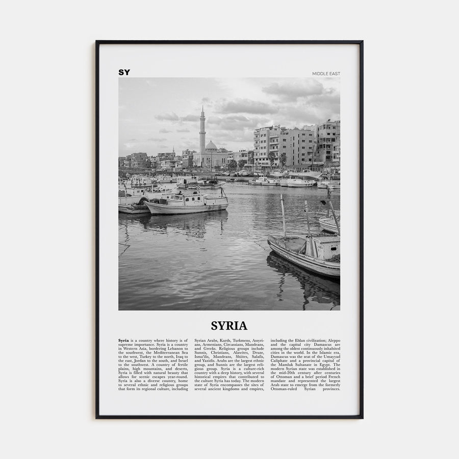 Syria Travel B&W Poster