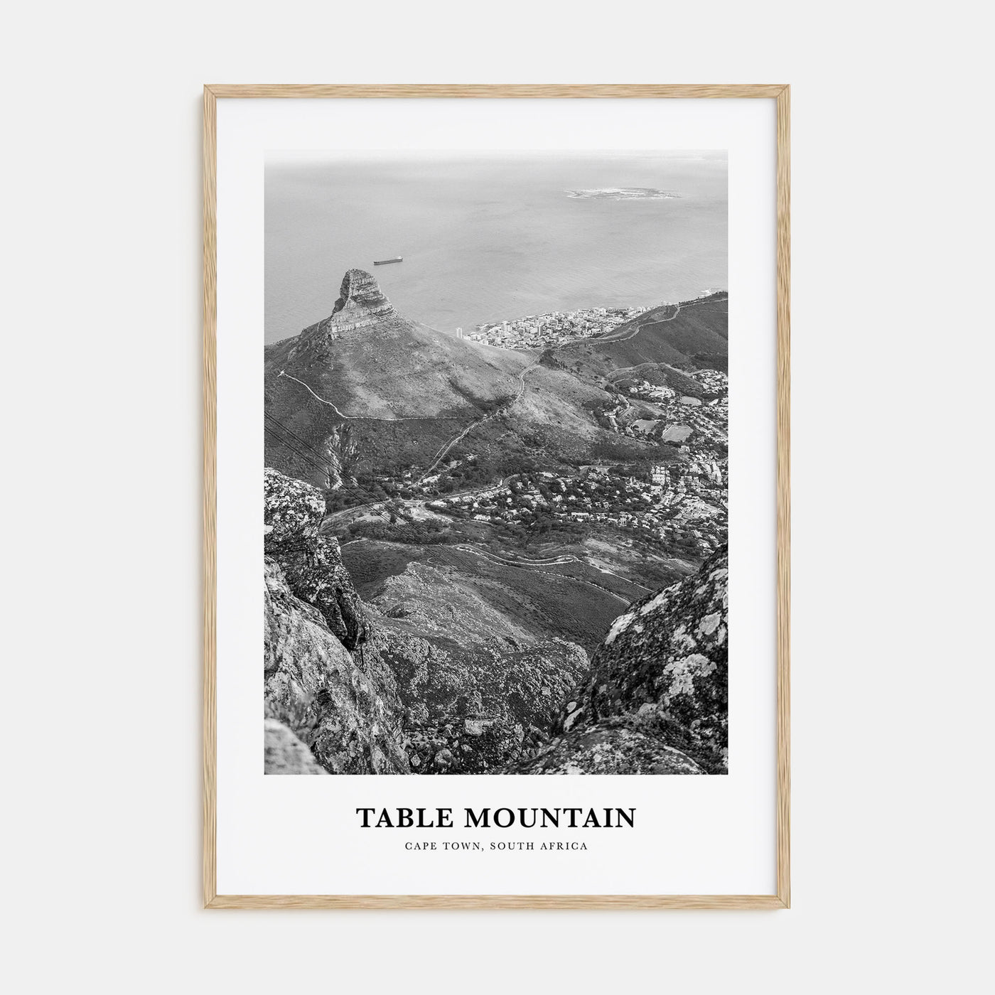 Table Mountain Portrait B&W Poster