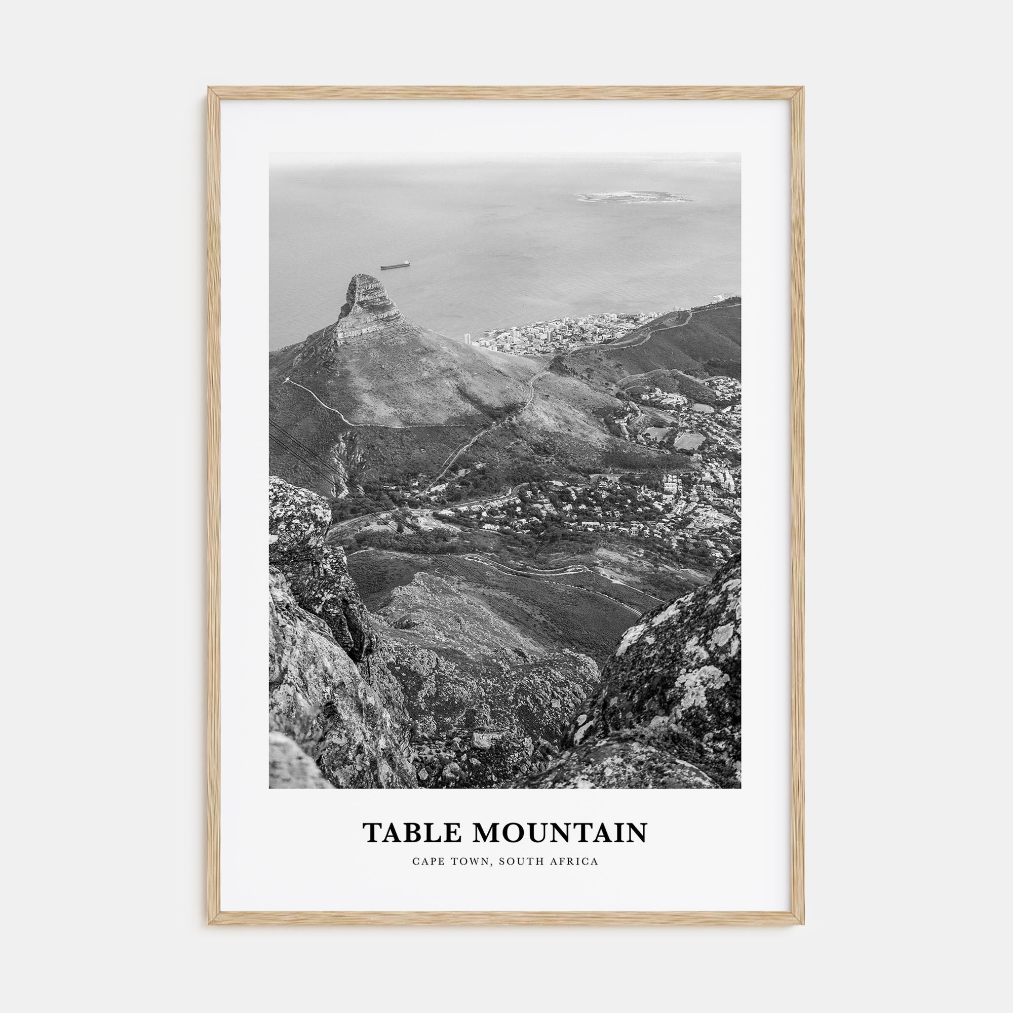 Table Mountain Portrait B&W Poster
