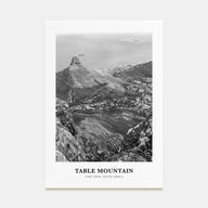 Table Mountain Portrait B&W Poster