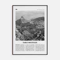 Table Mountain Travel B&W Poster