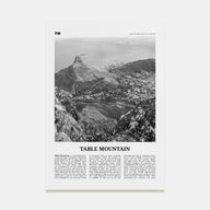 Table Mountain Travel B&W Poster