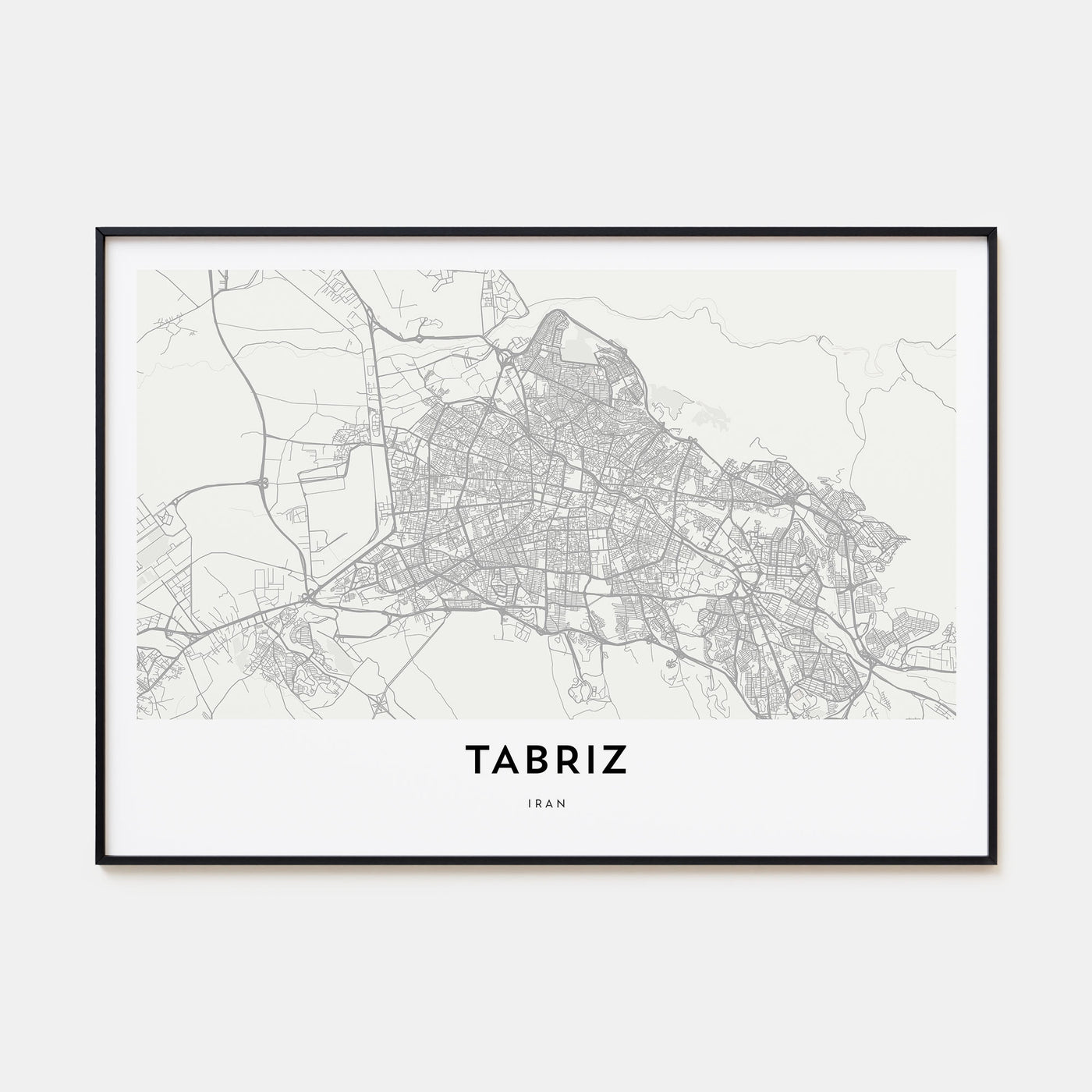 Tabriz Map Landscape Poster