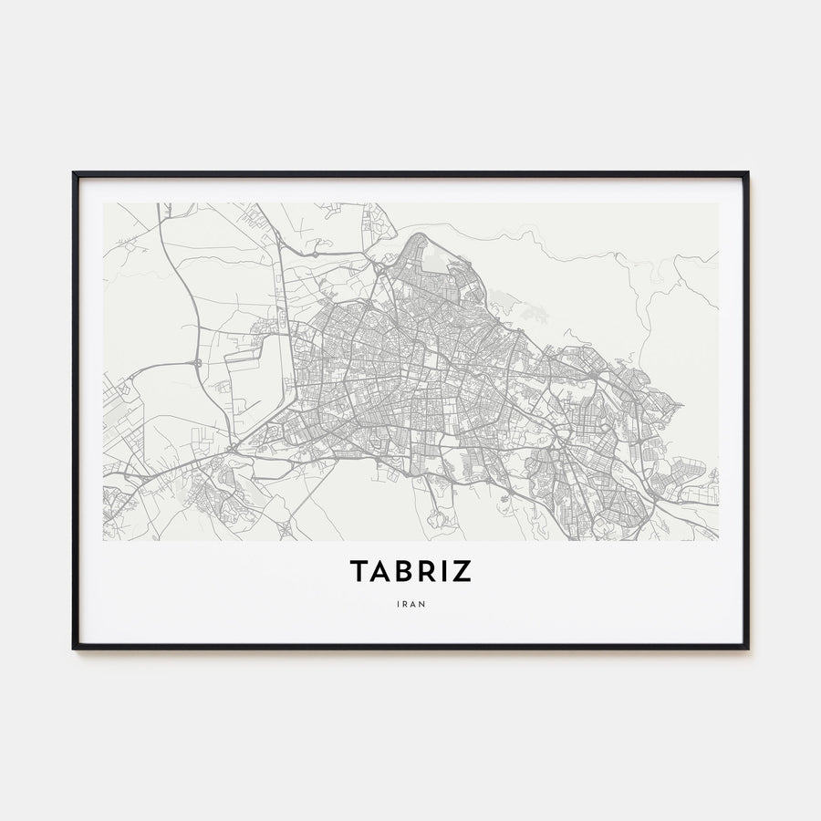 Tabriz Map Landscape Poster