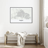Tabriz Map Landscape Poster