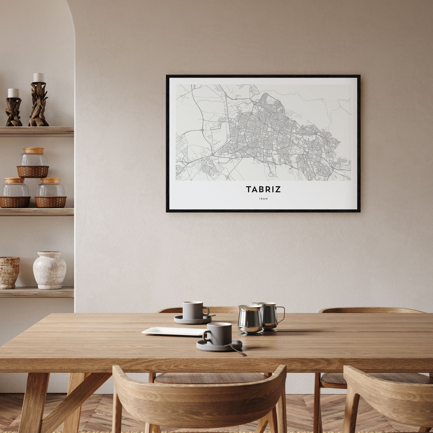 Tabriz Map Landscape Poster
