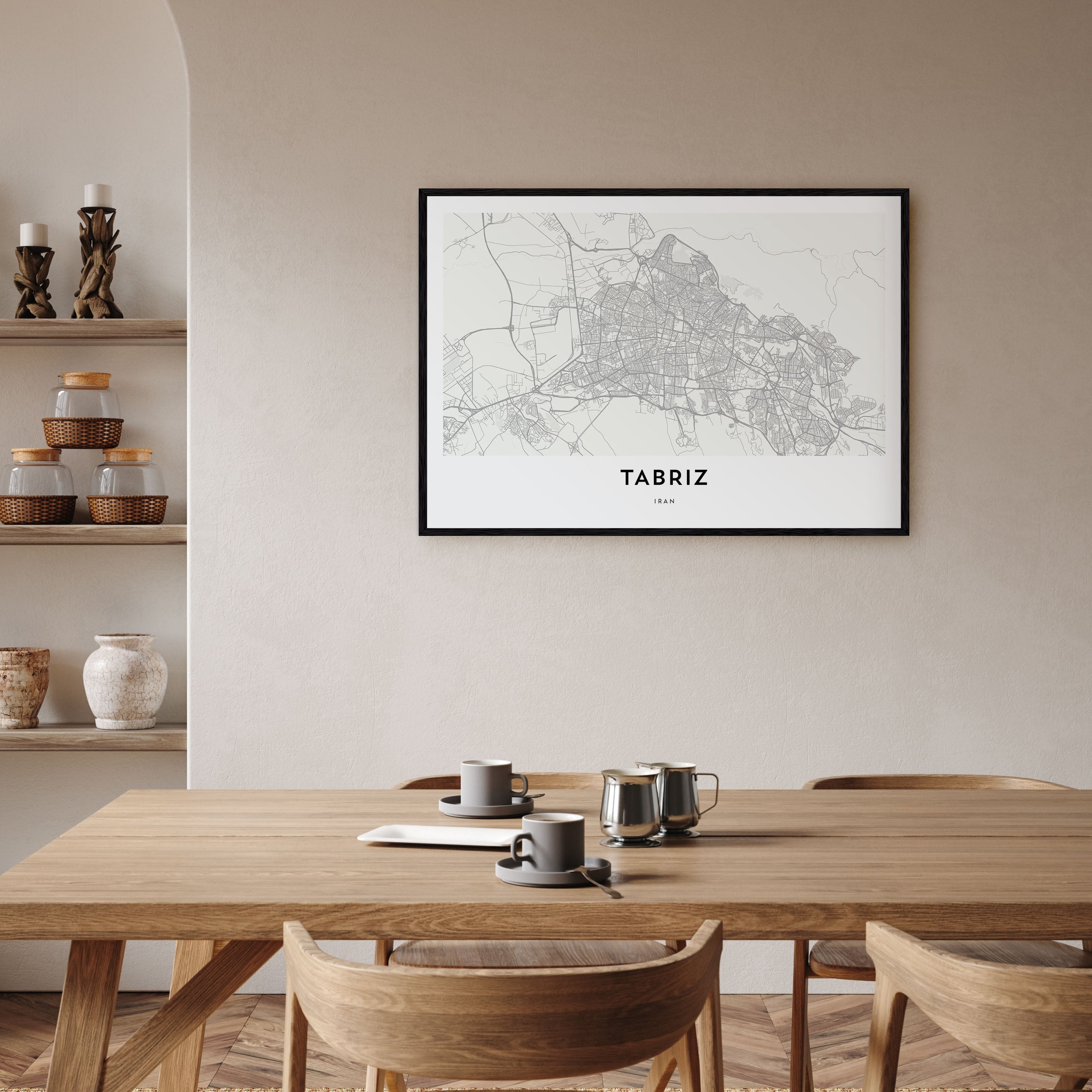 Tabriz Map Landscape Poster