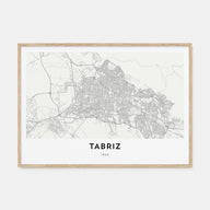 Tabriz Map Landscape Poster