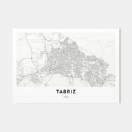 Tabriz Map Landscape Poster