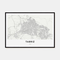 Tabriz Map Landscape Poster