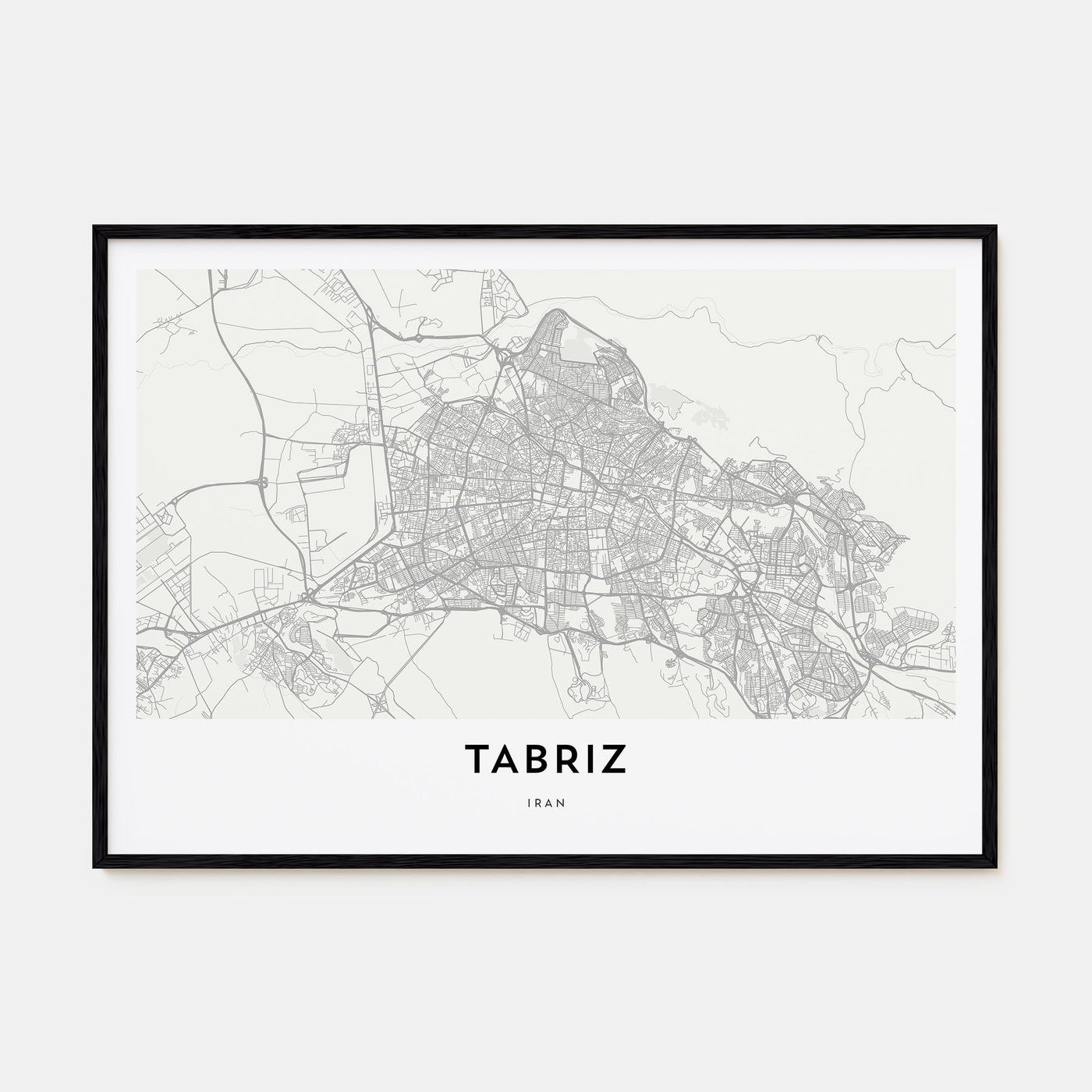 Tabriz Map Landscape Poster