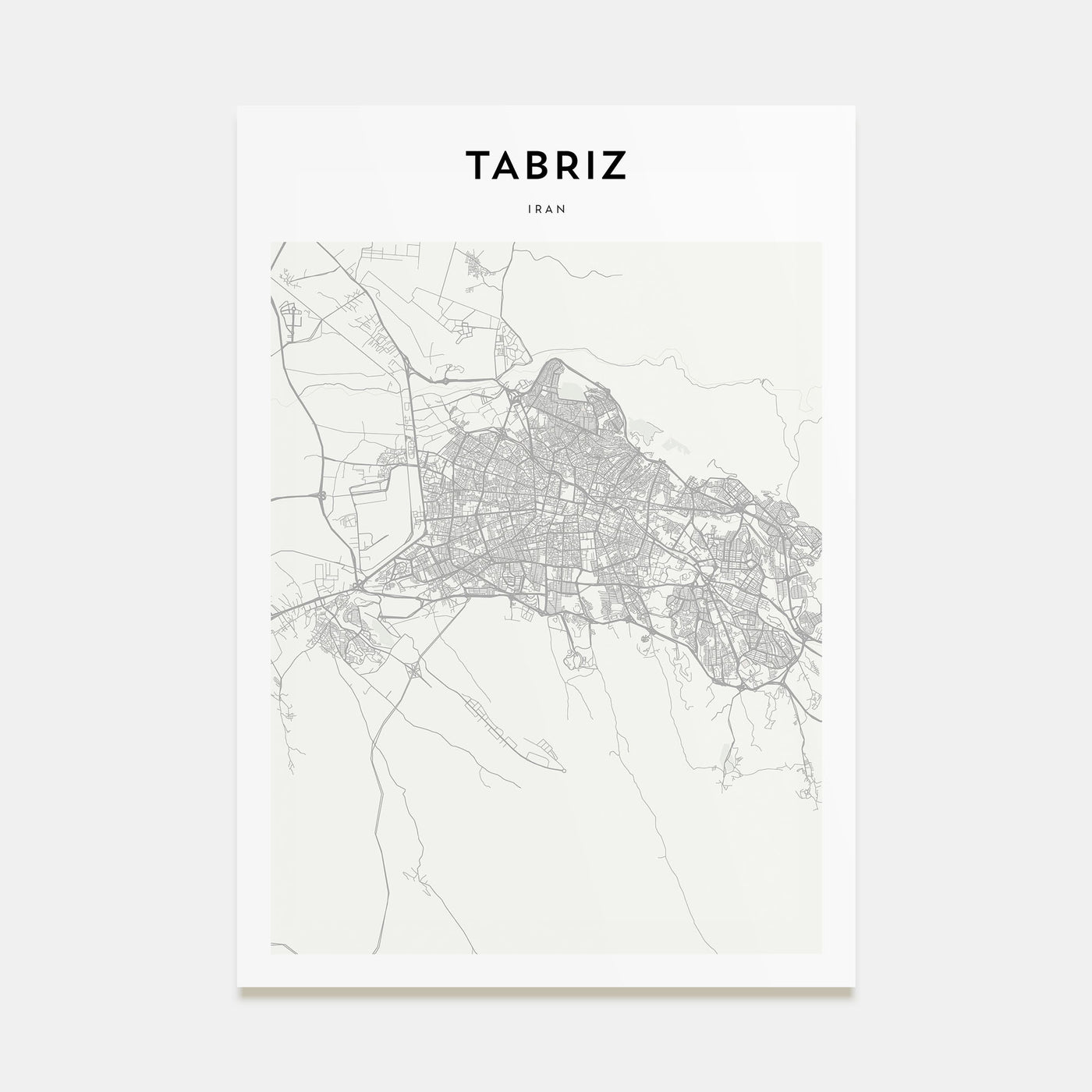 Tabriz Map Portrait Poster