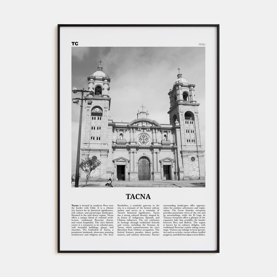 Tacna Travel B&W Poster