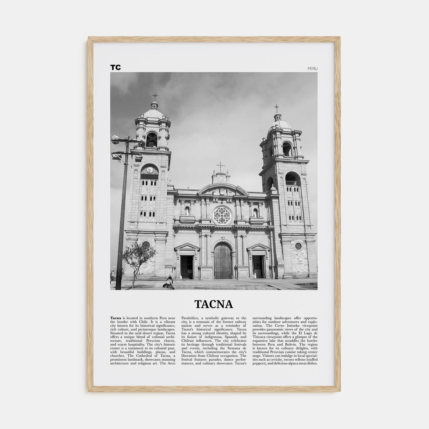 Tacna Travel B&W Poster