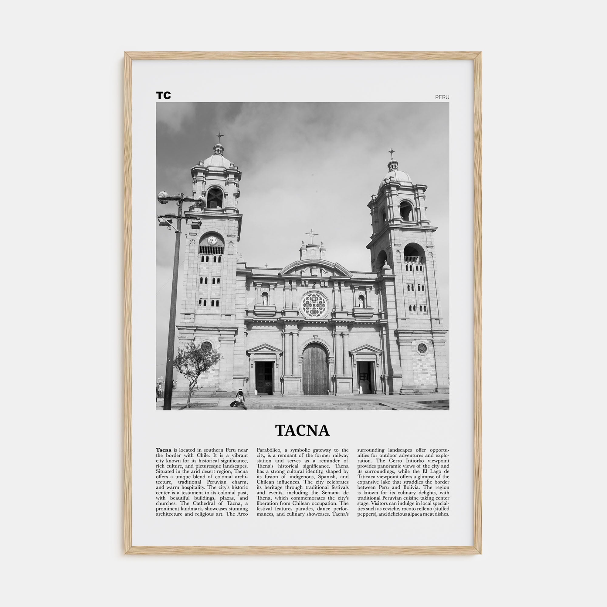 Tacna Travel B&W Poster