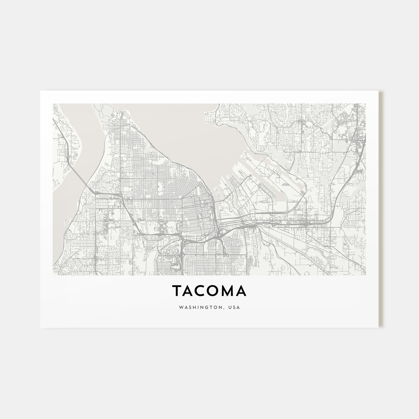 Tacoma Map Landscape Poster
