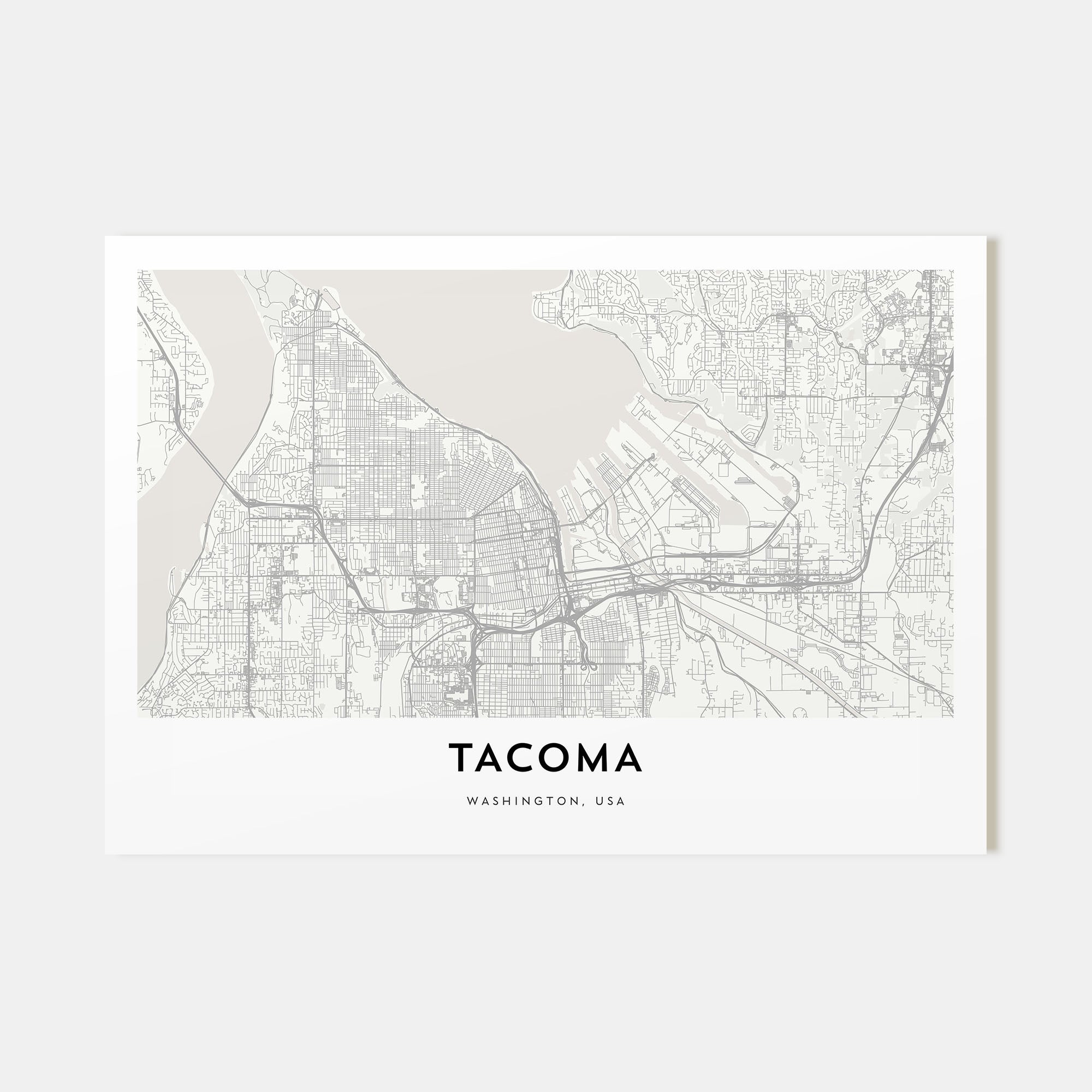 Tacoma Map Landscape Poster