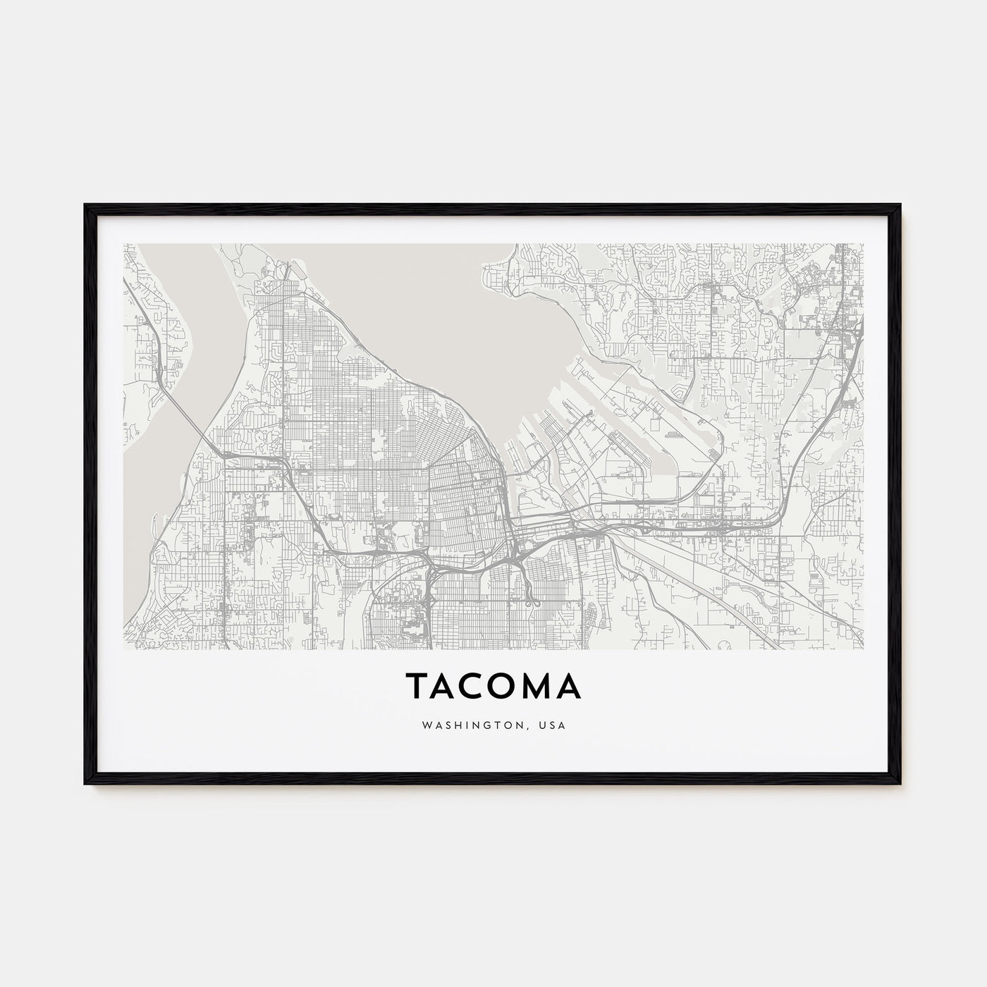 Tacoma Map Landscape Poster
