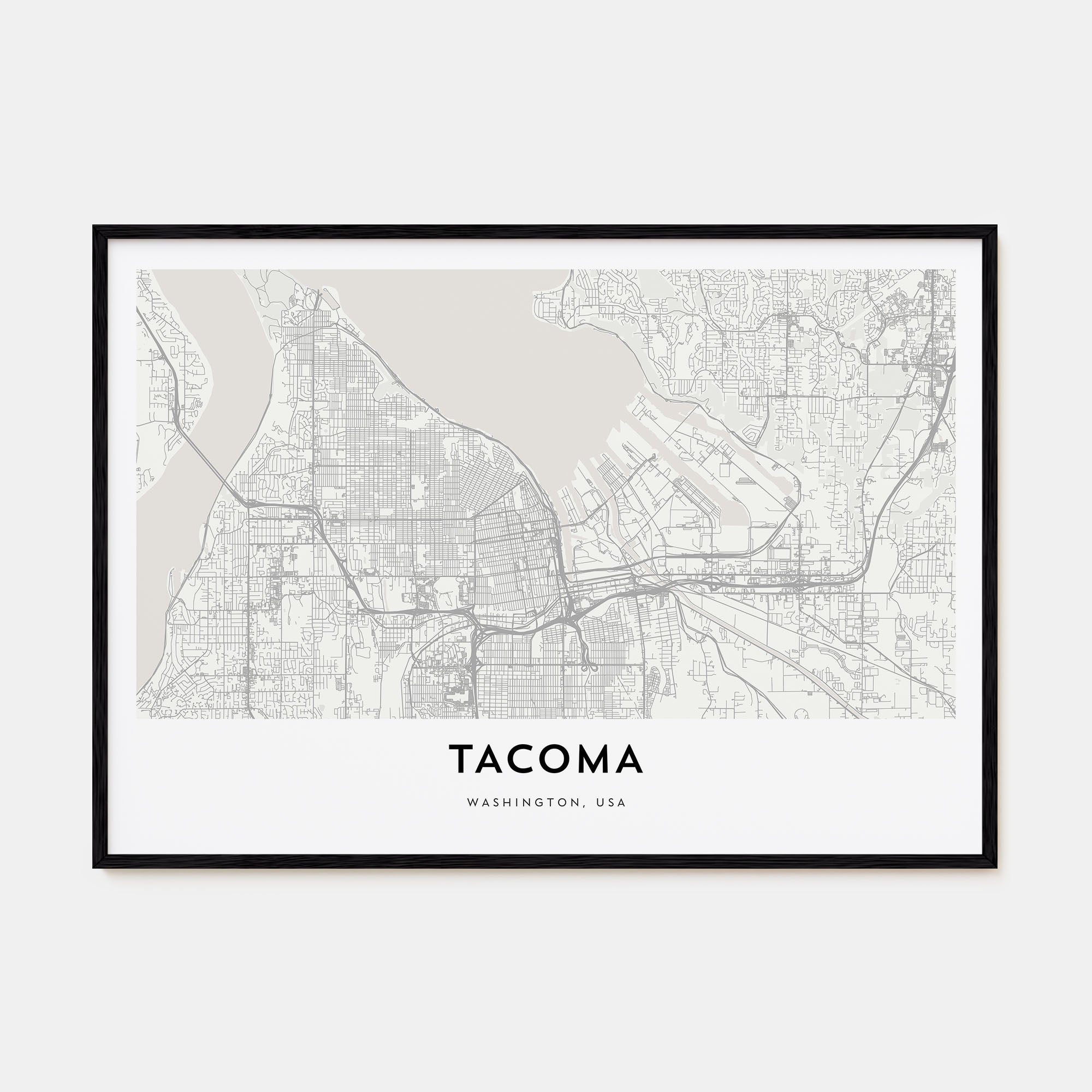 Tacoma Map Landscape Poster
