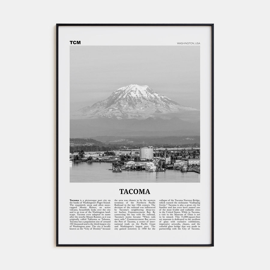 Tacoma Travel B&W Poster