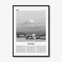 Tacoma Print Black and White, Tacoma Wall Art, Tacoma Poster, Tacoma Photo, Tacoma Wall Décor, Washington, USA, United States, North America