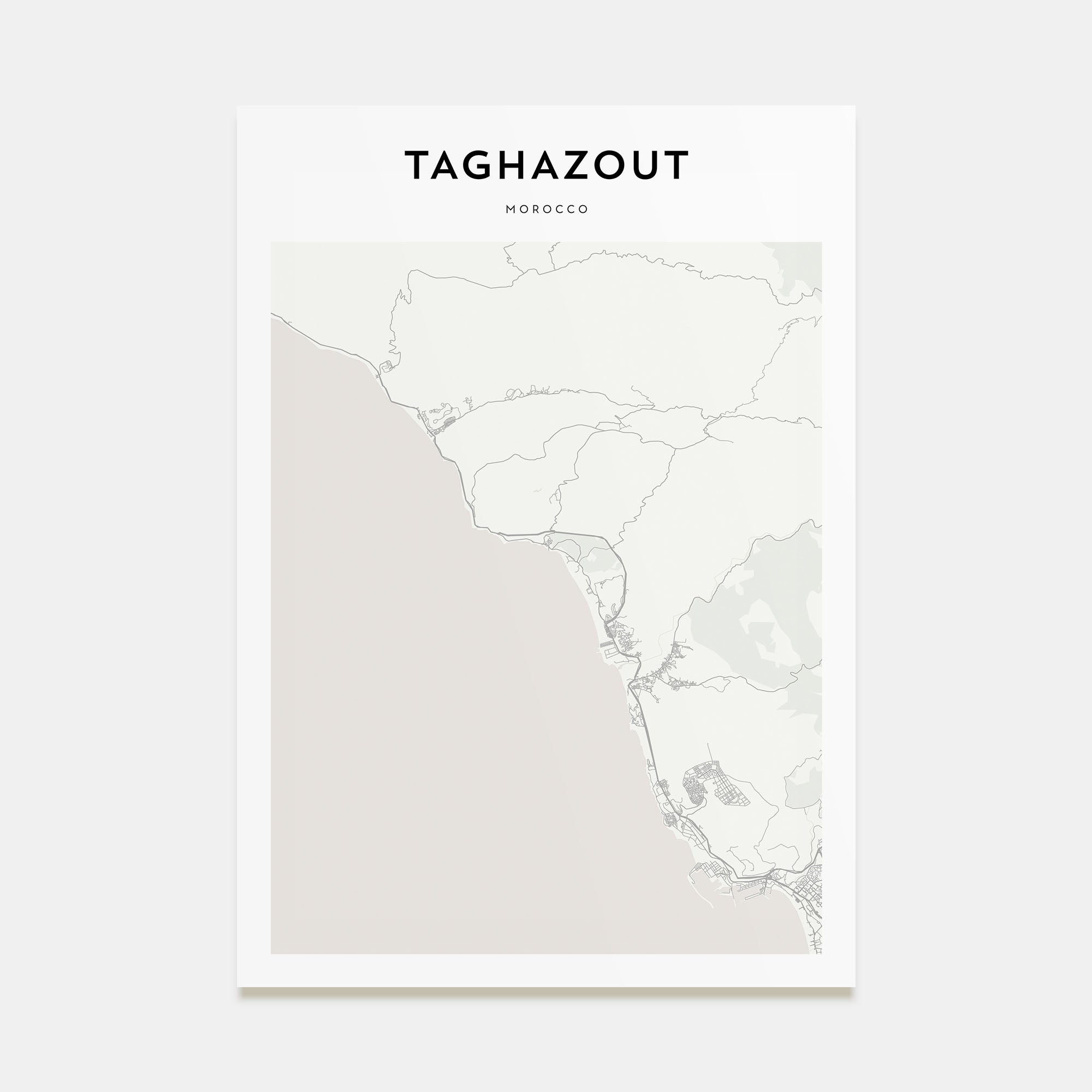 Taghazout Map Portrait Poster