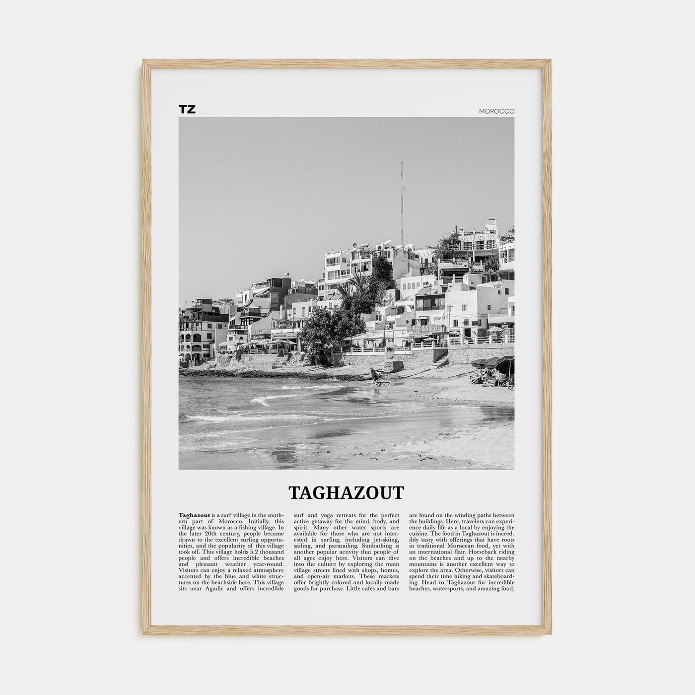 Taghazout Travel B&W Poster