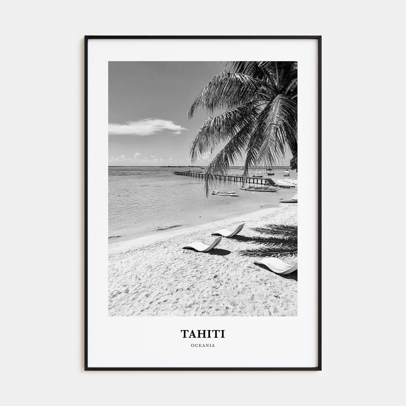 Tahiti Portrait B&W Poster