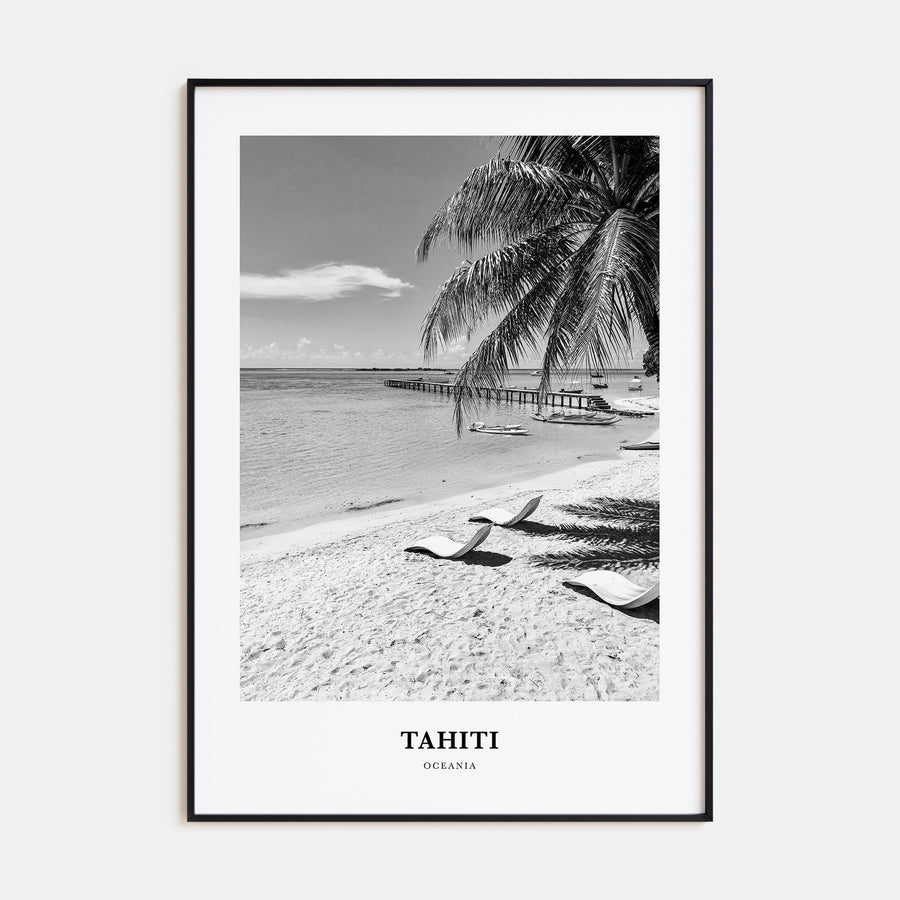 Tahiti Portrait B&W Poster
