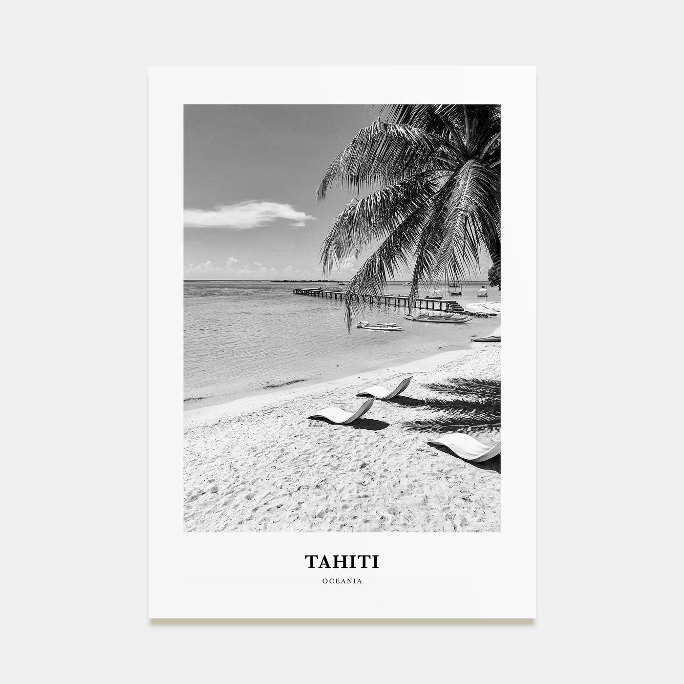 Tahiti Portrait B&W Poster