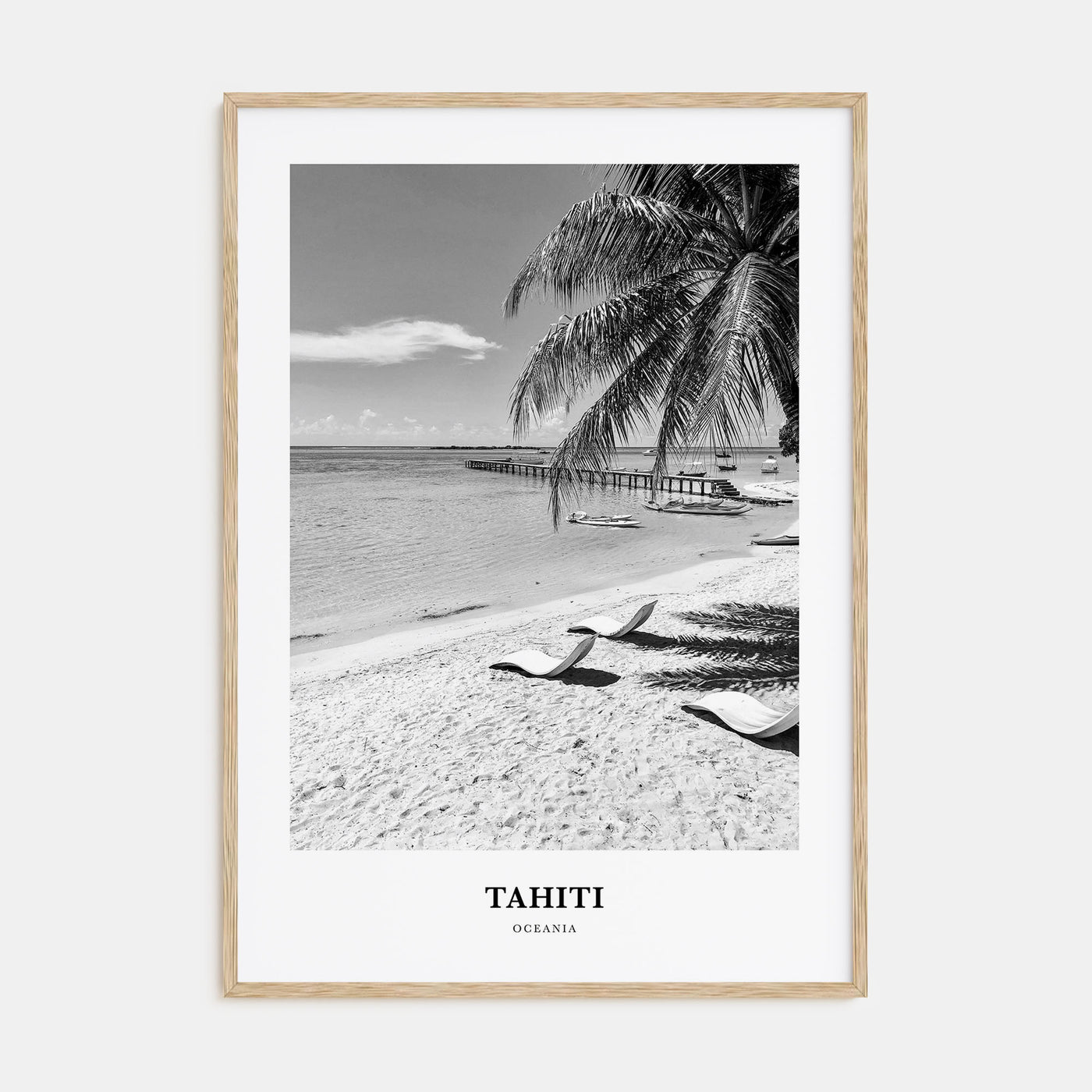 Tahiti Portrait B&W Poster