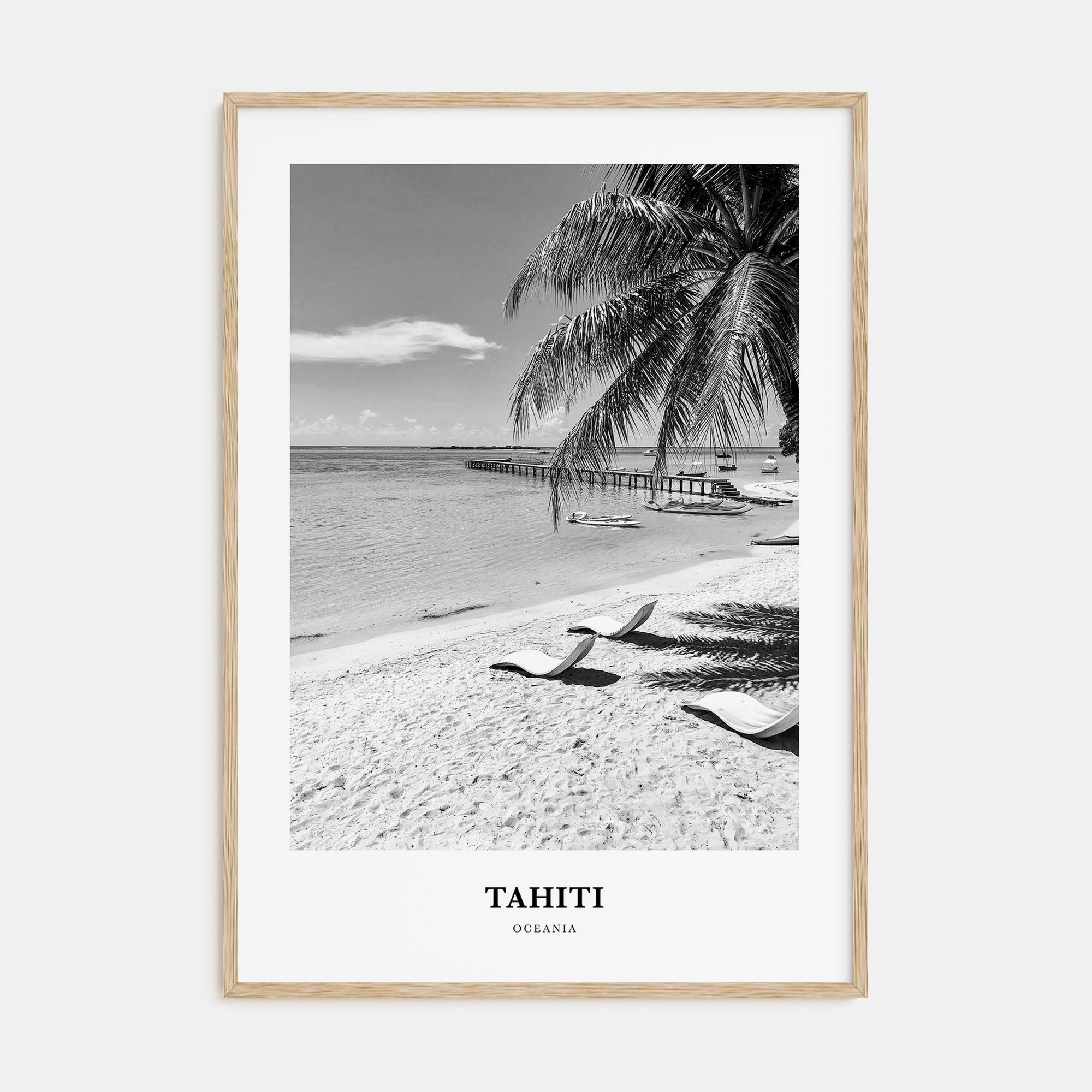 Tahiti Portrait B&W Poster