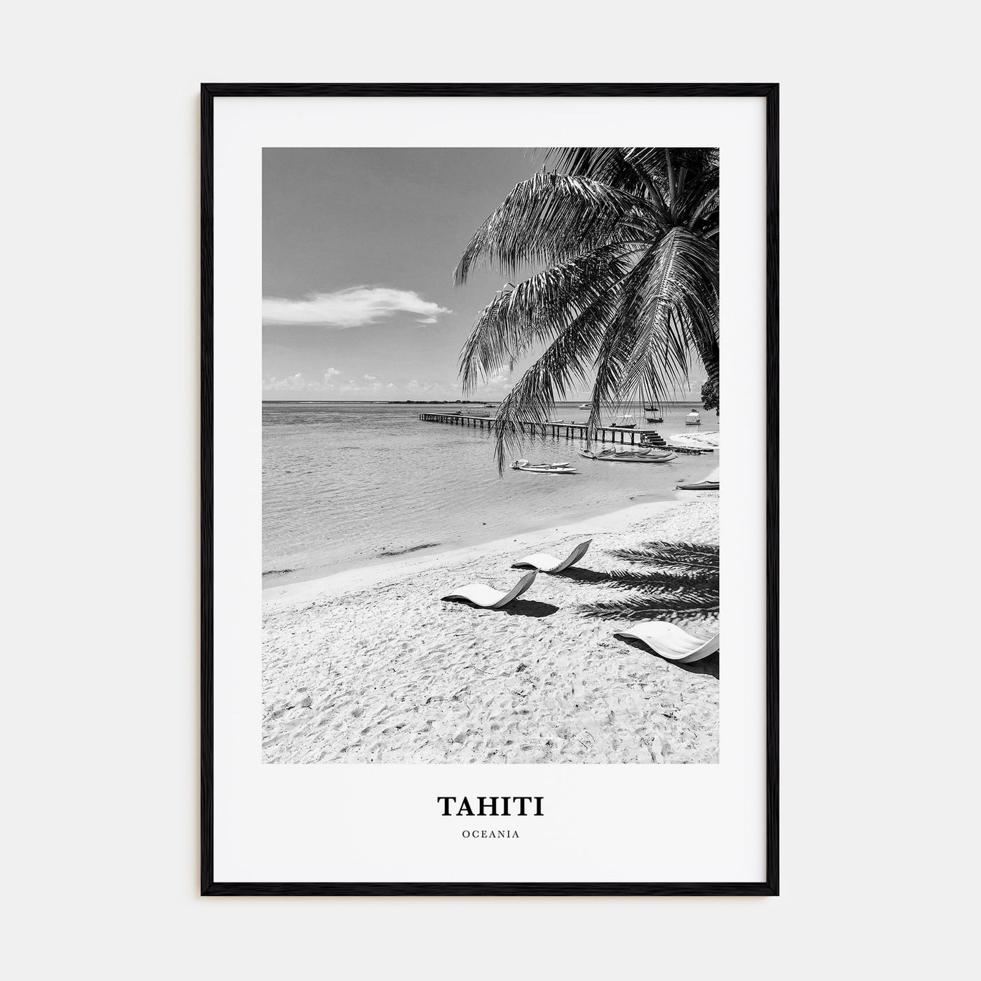 Tahiti Portrait B&W Poster