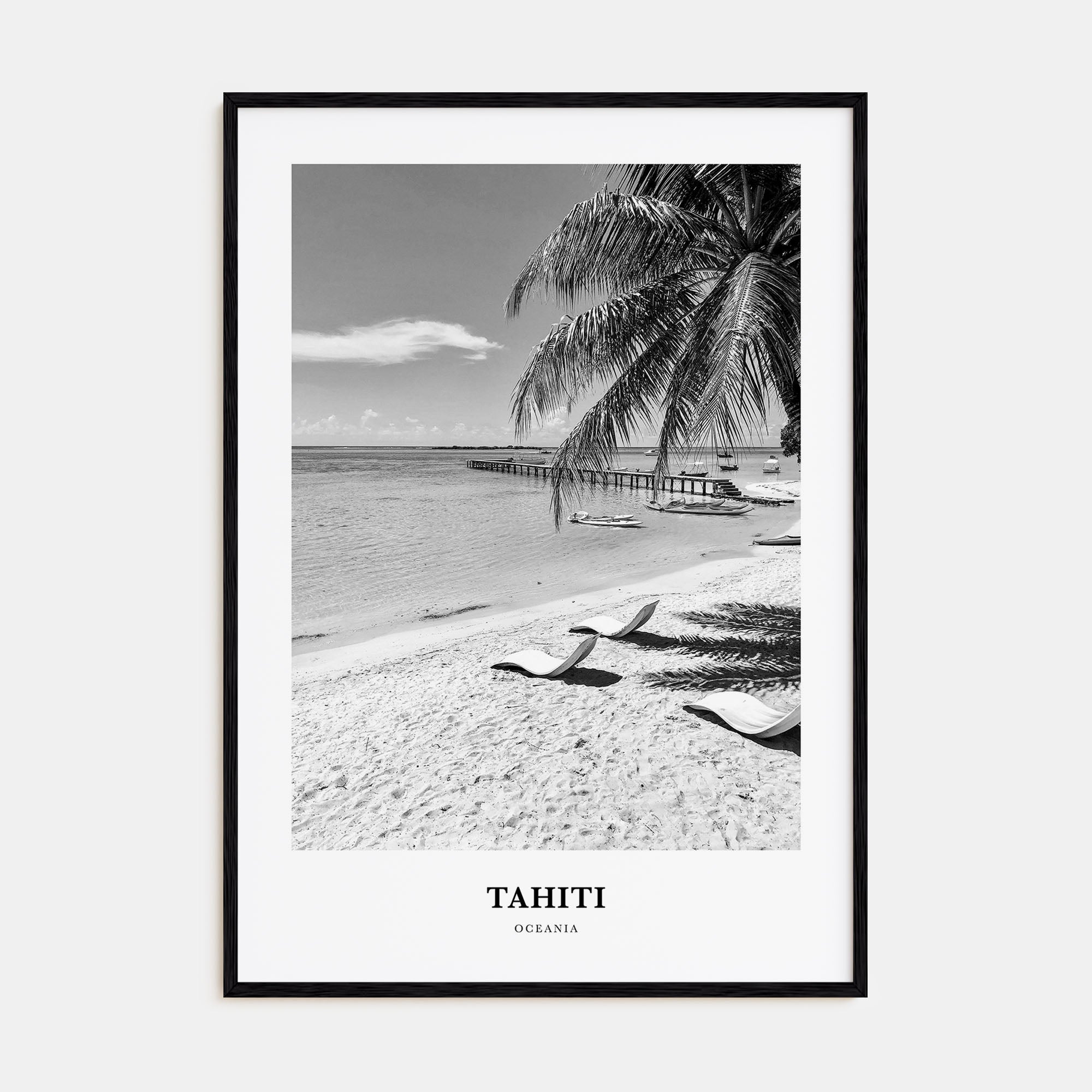 Tahiti Portrait B&W Poster