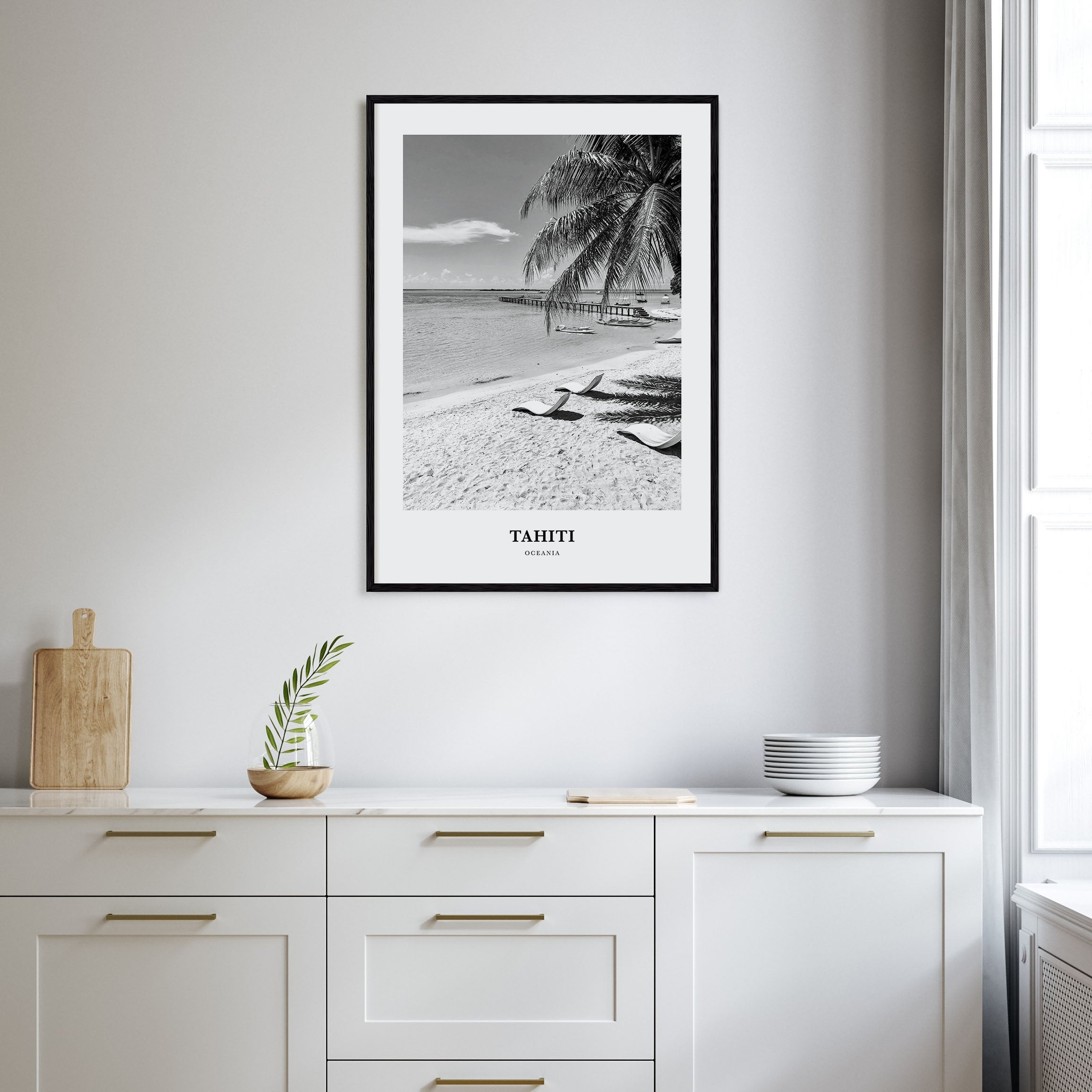 Tahiti Portrait B&W Poster