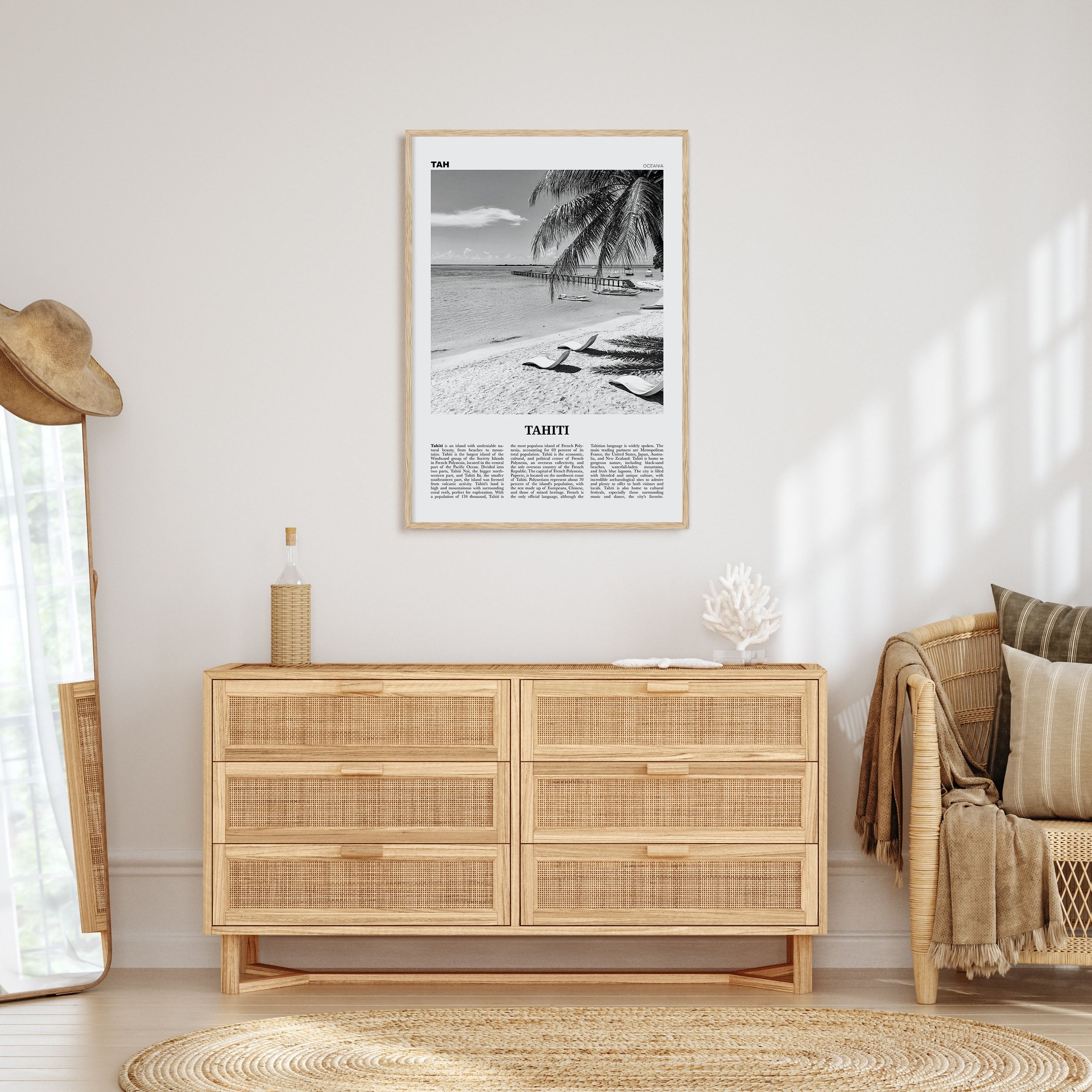 Tahiti Travel B&W Poster