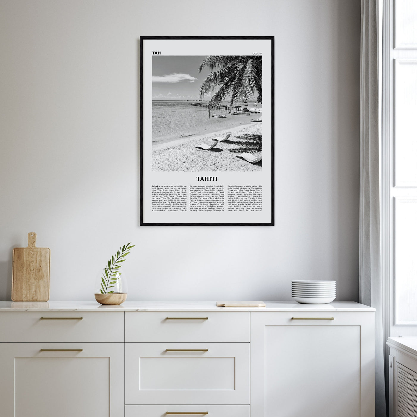 Tahiti Travel B&W Poster