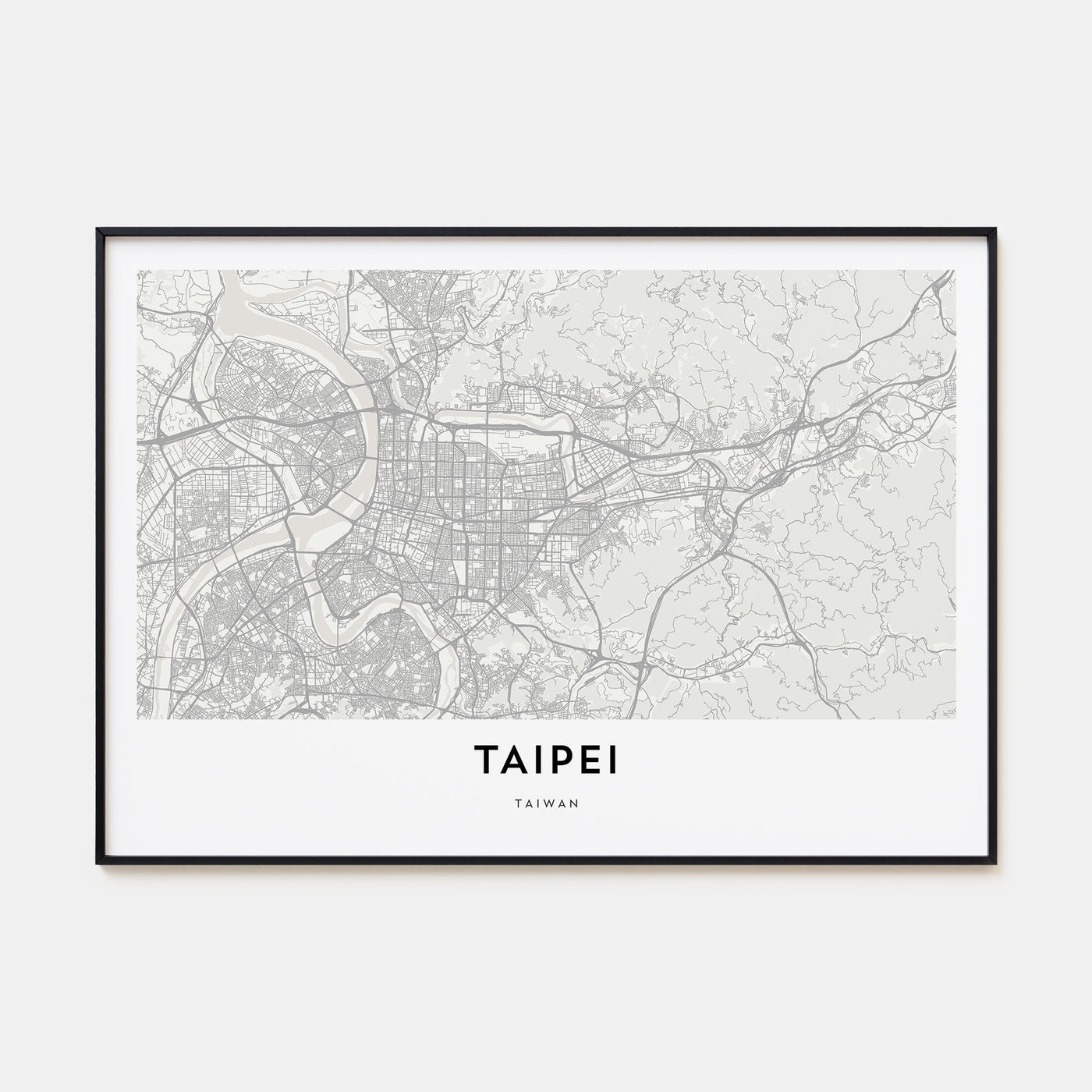 Taipei Map Landscape Poster